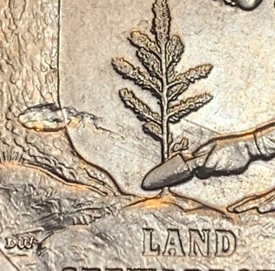 2020-P Strike Through & Feeder Finger Error Marsh Billings Rockefeller Qtr-1045 - Image 1 of 4