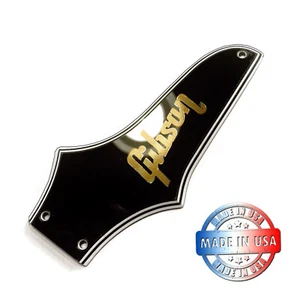 Black 5 Ply Wide Bevel Truss Rod Cover #5 fits Epiphone Thunderbird + Gold Decal - Picture 1 of 8