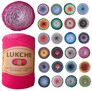 2mm Multicolor Cotton Macrame Cord 246 Yards 225 Mt Premium Cotton Rope Rainb... - Picture 1 of 8