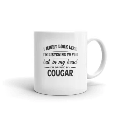 AFTERPRINTS I'm Driving My Cougar Coffee Tea Ceramic Mug Office Work Cup Gift
