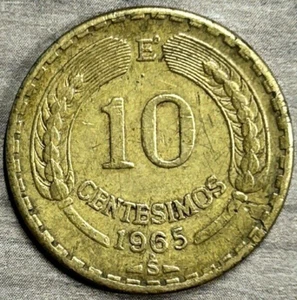 1965 10 Centesimos Republic of Chile in Circulated Condition Alum-Bronze - Picture 1 of 2