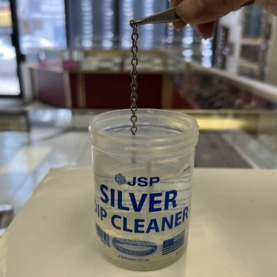 NEW! 1 piece Silver Coin and jewelry cleaner 8 fl oz 237ml with dipping Basket.  - Image 1 of 4