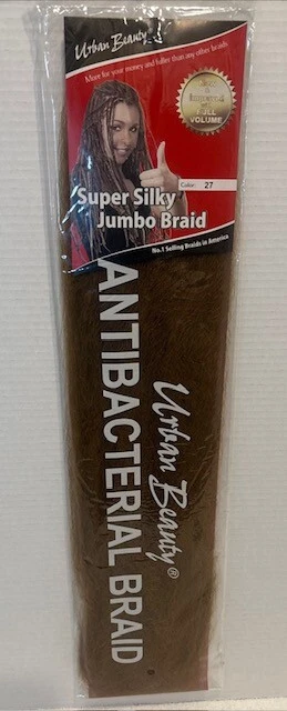 4-packs Super Silk & Jumbo Hand Braided Hair Color # 1 Synthetic Fiber 100