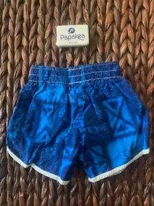 Lil Keoki Hawaii Blue Tropical Print Swim Trunks Shorts 1978 Papakea Very Good - Picture 1 of 4