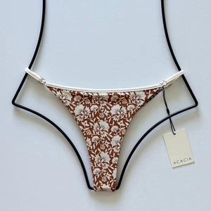 Akazie Bademode Neema paspelierte Bikinihose - Herbst Blumendruck - Large - Neu mit Etikett - Bild 1 von 9