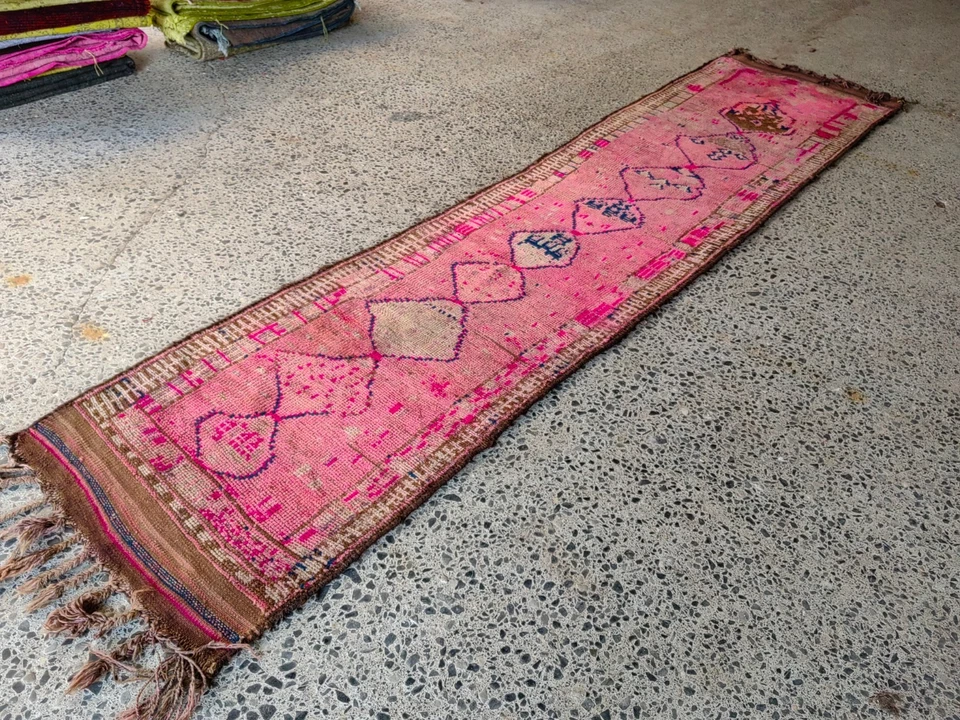 3x13 ft Turkish Antique runner Bohemian Runner rug Oushak rug Vintage Runner - Image 1 of 4