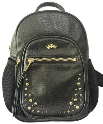 Mini mochila Juicy Couture de cuero sintético negro con tachuelas ¡BONITA!! Foto 1 de 4
