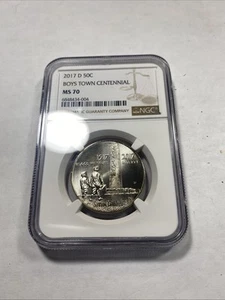 2017-D 50c Boys Town Centennial Half Dollar NGC MS70 Item 9340 - Picture 1 of 6