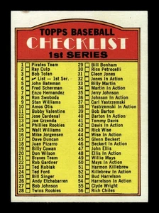 Topps Set Break #4 1972 lista de verificación 1 EX-EX/MT *BNCARDS* - Imagen 1 de 2