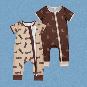 Hunting Season Baby Boys Duck Call Short Sleeve Zip Romper - Picture 1 of 7