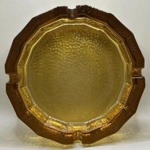 Blenko Glass Ashtray Chunky Pebble Texture Amber Vintage Mid-Century - Picture 1 of 7
