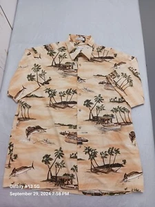 Hawaiian Tropical Rare Pierre Cardin button up shirt. Mens L - Picture 1 of 16