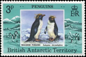 British Antarctic Territory 1979 Sc 72 Bird Penguin Macaroni CV $10 - Picture 1 of 1