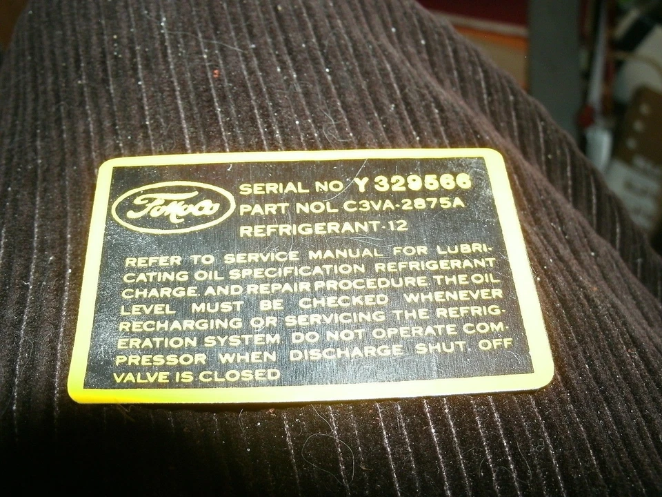 1973 LINCOLN CONTINENTAL AND MARK III IV AIR CONDITIONING COMPRESSOR DECAL NEW - Image 1 of 1