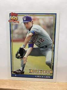 Tarjeta de béisbol Topps 1991: Chuck Crim, Milwaukee Brewers - Tarjeta #644 - Imagen 1 de 2