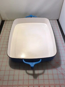 Dansk Dish Mid Century Modern Kobenstyle Blue Enamel Casserole Pan Vintage - Picture 1 of 5