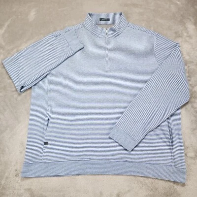 Suéter Turtleson Para Hombres XXL Azul Rayas 1/4 Cremallera Rendimiento Golf Pullover Informal Foto 1 de 4