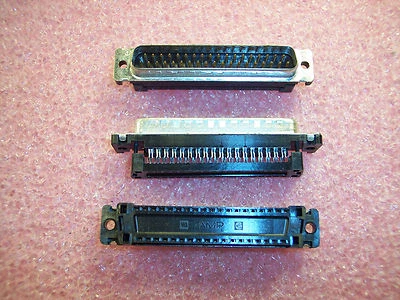 QTY (5) 37 POSITION IDC RIBBON DSUB PLUGS DB-37 2.76mm HDF-20 747306-1 AMP - Image 1 of 3