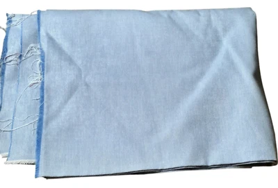 VTG Blue Chambray Shirt Dress Making Sewing Crafting Fabric 1 yd x 60" Wide - Image 1 of 4