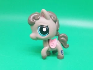 LPS Littlest Pet Shop Horse Figure #1776 Charcoal Gray Blue Eyes Pink Saddle G2 - Picture 1 of 14