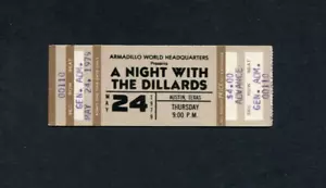 The Dillards 1979 Unused Concert Ticket, Austin, Texas - Picture 1 of 1