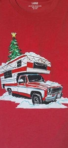 Rotes Weihnachten Camping T-Shirt Gr. L LKW Slide In Camper Neu mit Etikett tolles Geschenk - Bild 1 von 4