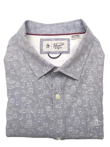 Mens Bowling Shirt XXL 2XL Gray Long Sleeve Penguin Brand Balls & Pins - Picture 1 of 11