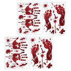  4 Sets Halloween Wall Decorations Cars Stickers Handprint Footprint Window