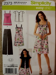 NEW Simplicity 2373 Misses Pants, Dress, Top And Jacket. Sz 6-8-10-12-14 Easy !! - Picture 1 of 11
