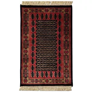 Amma Carpets Hand Knotted Woollen Small Size Rug 2x3 feet Black Kanta Tribal - Picture 1 of 5