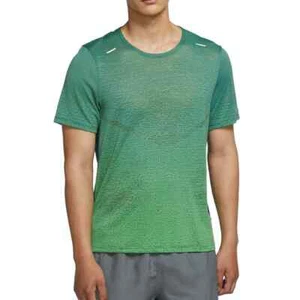 Mens Nike Pinnacle Run Division Short Sleeve Running Top Shirt DA0426 304 Green - Picture 1 of 9
