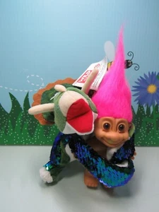 TRICERATOPS DINOSAUR SLAP BRACET w/PET TROLL - 5" Russ Troll Doll - NEW - Picture 1 of 9