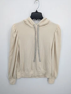 Sundry Anthropologie Women's Creme Puffed Sleeve Hoodie Sweater, S, 1, NWT $158 - Picture 1 of 6