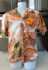 Hawaiian shirt 1970's vintage Diamond Head of Hawaii mint shape Rainbows