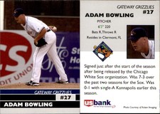 Adam Bowling 2009 Gateway Grizzlies #NNO Card *AutographDen*