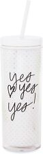 Kate Spade New York Bridal Insulated Tumbler with Reusable Straw, Yes 