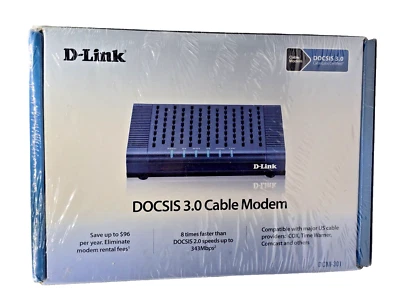 D-Link DCM-301 NEW & SEALED DOCSIS 3.0 Cable Modem High Speed Broadband Internet - Image 1 of 2