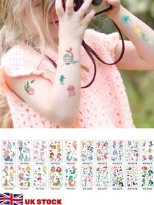 5 Stck. Meerjungfrau Wasserdicht Temporäre Tattoos Kinder Mädchen Party Tasche Füllstoffe - Bild 1 von 28