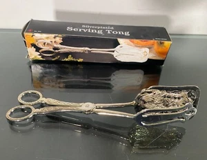 NOS Pince a Gateaux Placcato Argento Servizio Forbici Pinze 9" Hong Kong - Foto 1 di 9