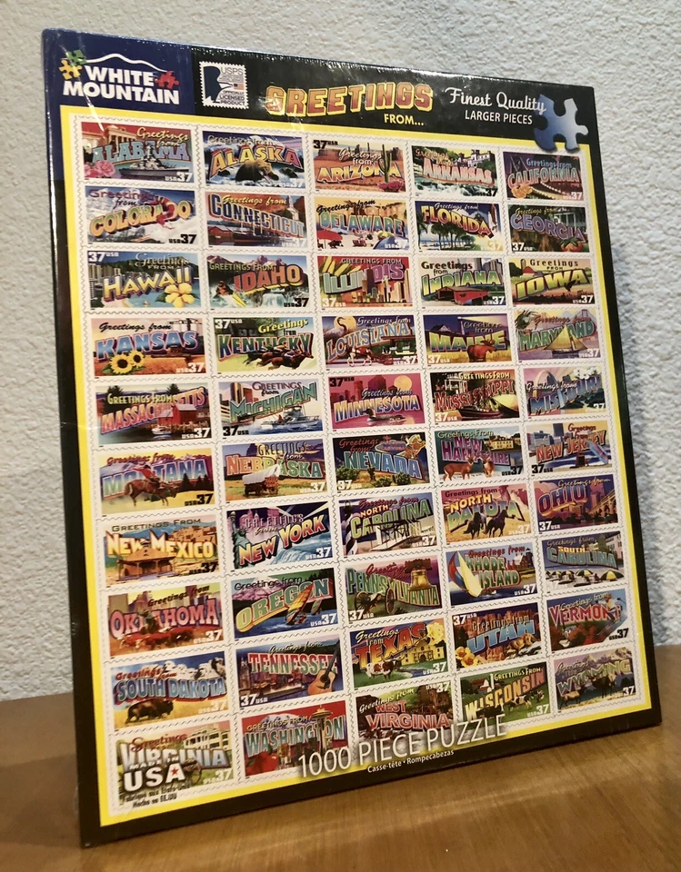 White Mountain State Greetings STAMPS Jigsaw Puzzle 1000 Pcs - #1518