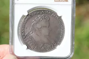 Anna Ioannovna 1732, Russian Silver One Rouble, NGC certified coin - Picture 1 of 12