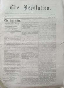Elizabeth Cady Stanton / The Revolution January 14 1869 Vol III No 2 - Picture 1 of 2