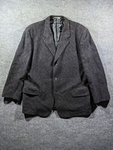 DKNY Mens 44R Black & White Speckled Wool Blazer Suit Coat Jacket 3 Button