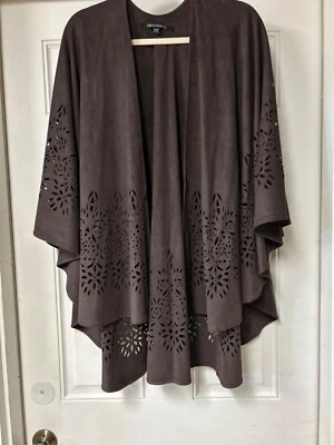 Poncho Insight Marrón Chocolate Boho Flecos Imitación Gamuza Capa Talla OS NUEVO SIN ETIQUETAS Foto 1 de 4