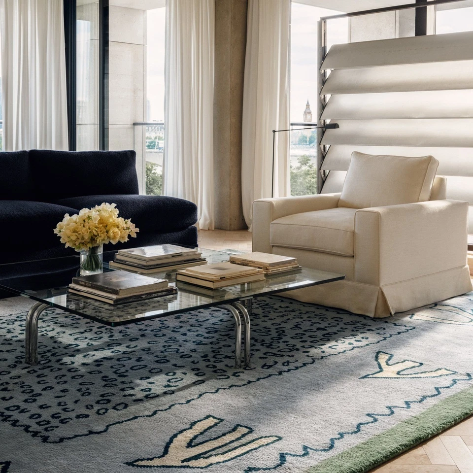 Hand-Tufted Wool Rug 9x12 – Handmade Scandinavian Abstract Modern Area Rug - Image 1 of 4