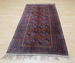Large Hall Runner Carpet Rug Wool Vintage Afghan Area 7ft 1" x 3ft 6" - Picture 1 of 18