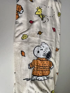 PEANUTS SNOOPY Woodstock Soft THROW Blanket 50”x70” Chunky Sweater Leaves NEW - Picture 1 of 10