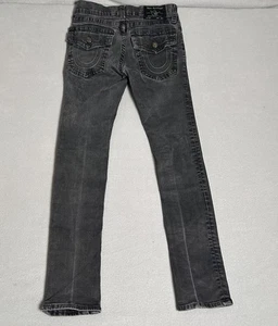 Pantalones de mezclilla True Religion para hombre talla 30 negros ROCCO relajados ajustados desgastados EC - Imagen 1 de 13