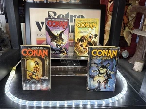 Conan the Unconquered Book Lot Of 4 TOR Vintage Paperback 1980’s First Mass VG - Foto 1 di 12
