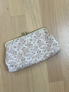 Vintage Brocade Double Snap Purse Petal  Pink Satin Lined 1960's Bride Wedding - Picture 1 of 6